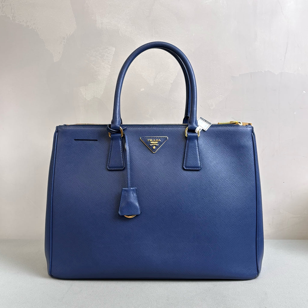 PRADA Blue Killer Bag Medium Saffiano Leather Dark Blue with Shoulder Strap Accessories Size 36*26*16 98% New