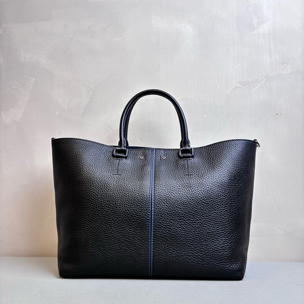 LV/Louis Vuitton Pernelle Tote Bag, Dark Blue Leather, 99% New, Size 31×16 cm