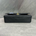Chanel Medium Classic Flap, Black with Gold Hardware, Grained Calfskin, 2023 Microchip Version, Structured Silhouette, Original Condition