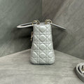 Dior Lady Dior five-grid gray gold-clasp sheepskin Lady Dior bag, 2017 serial number (consignment)