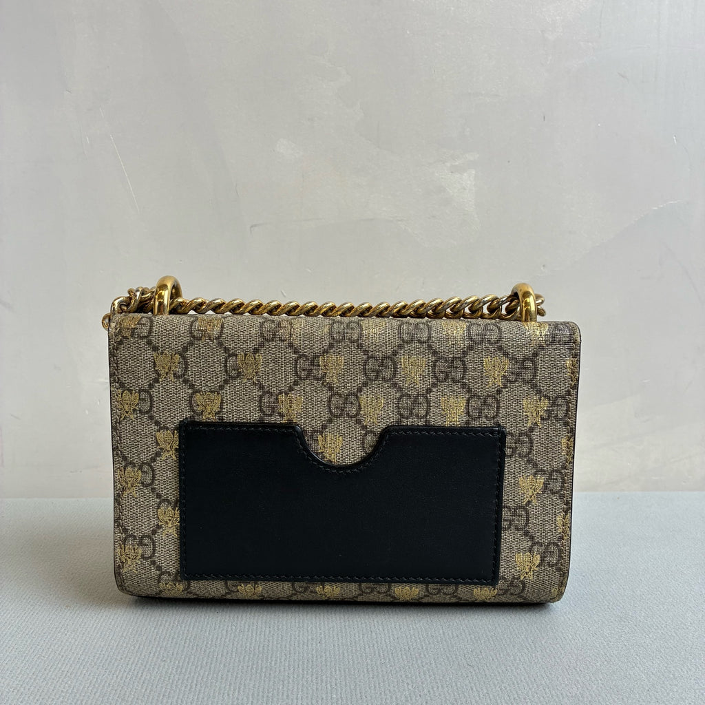 Gucci Limited Edition Bee Gold Foil Padlock Small Sun Moon Box Shoulder Crossbody Bag Size 20*12*8
