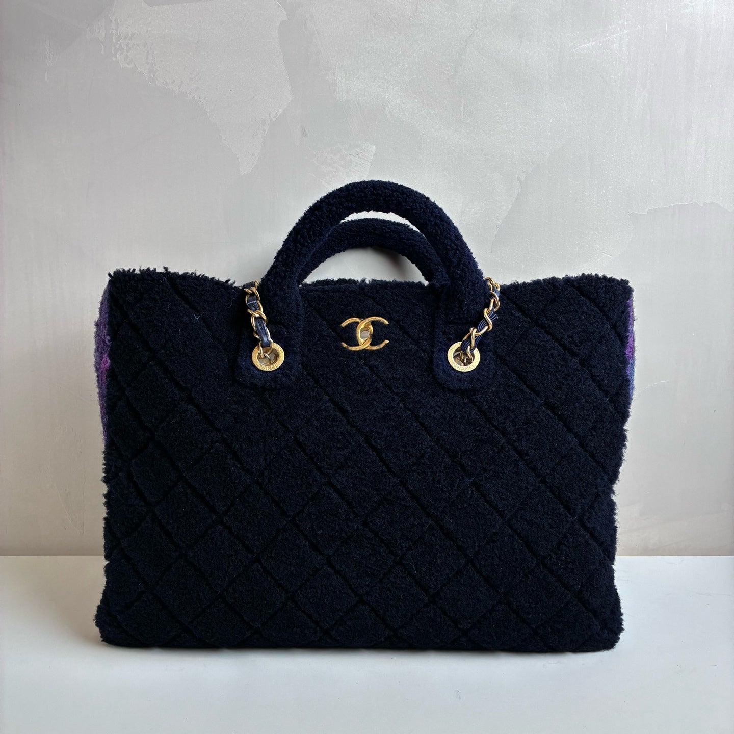 Chanel Plush Quilted Wool Tote Bag 30 Opening with Card Size: 42*30*13 99% New