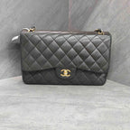 Chanel CF Jumbo Black Gold Lambskin Chain Bag 15 Opening
