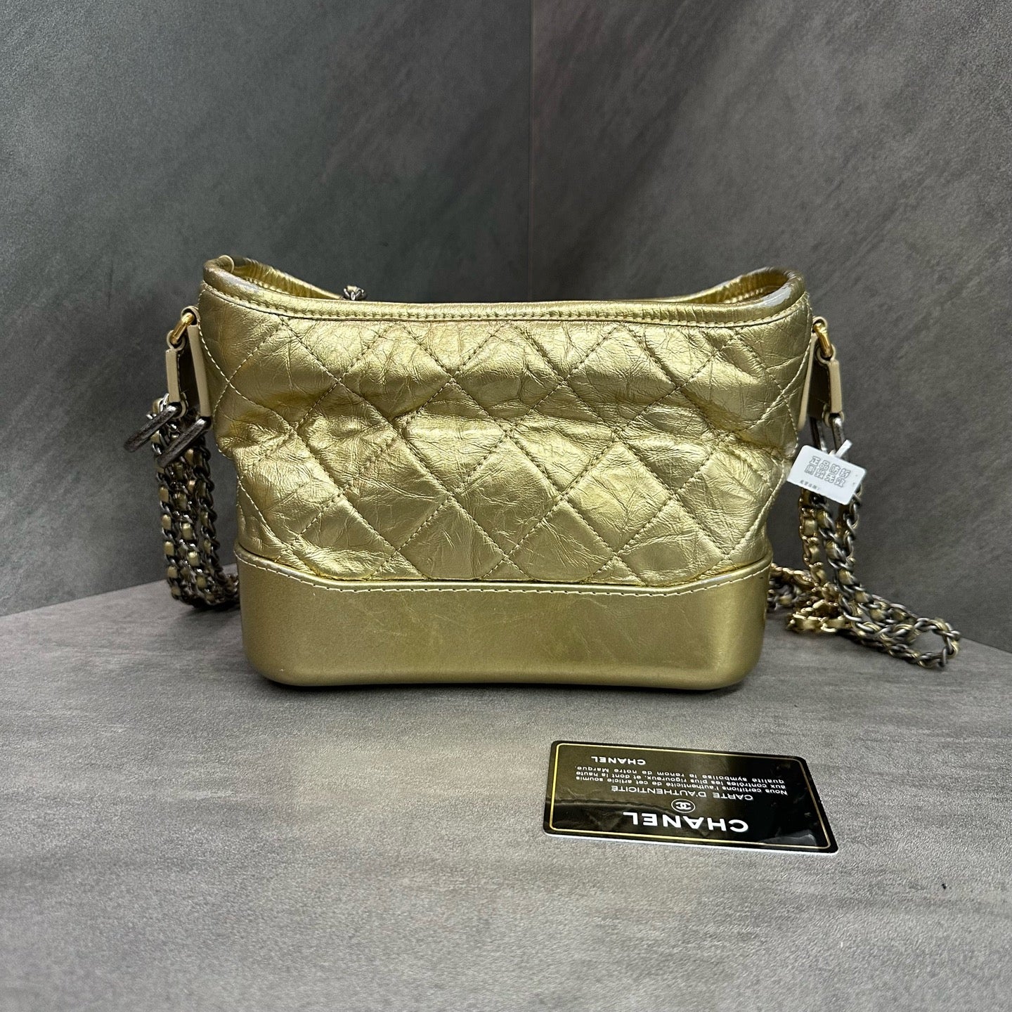 Chanel / 香奈儿 Wanderer Small Flap Bag Gold Small Flap Bag 24k Open with Card