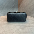 Chanel CF Square Flap Bag, black-gold lambskin with chain, 30-series code, structured shape, clean interior