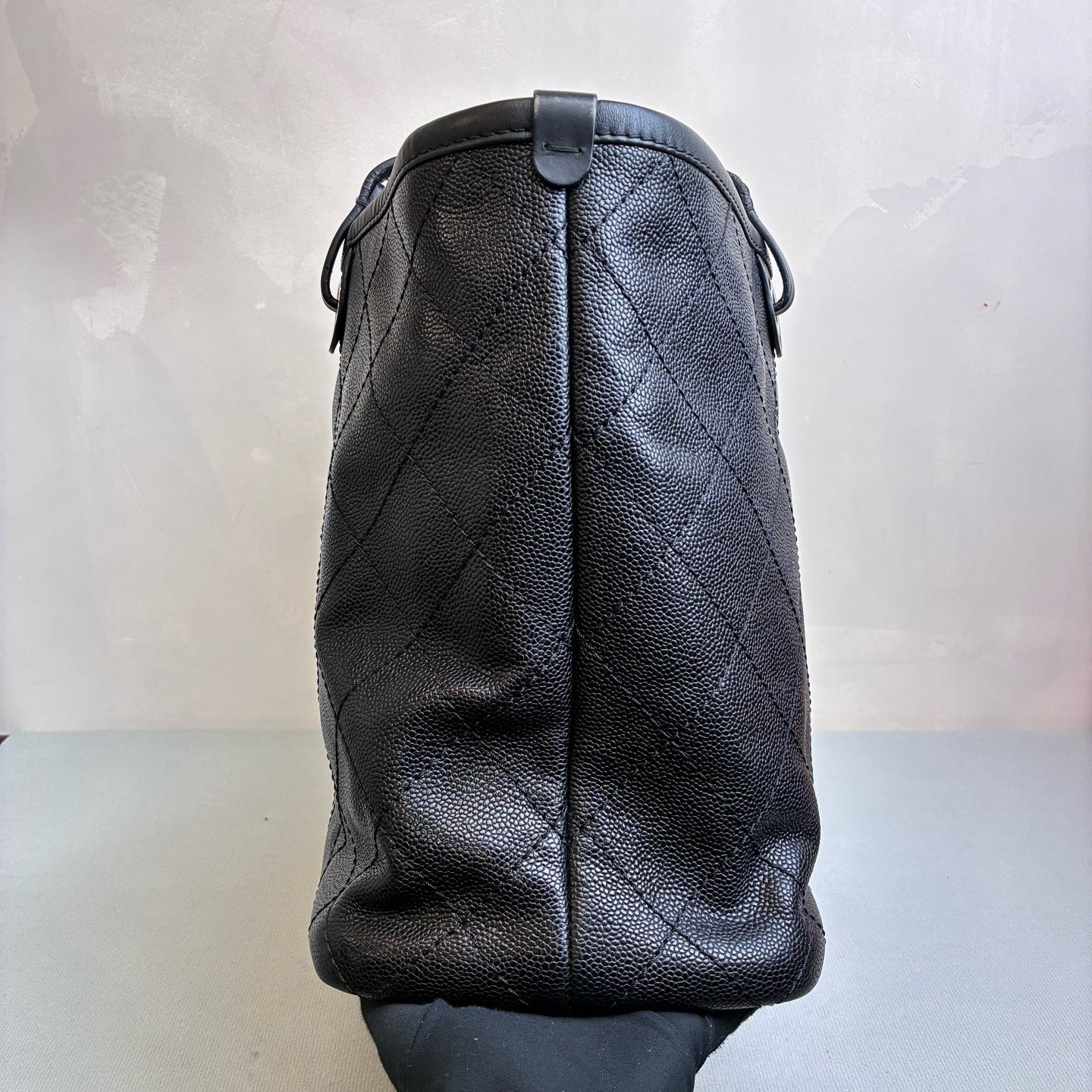 Chanel 19 Classic Lambskin Quilted Caviar Double C Bag Black and Silver Color No Dust Bag 99% New Size 40*29