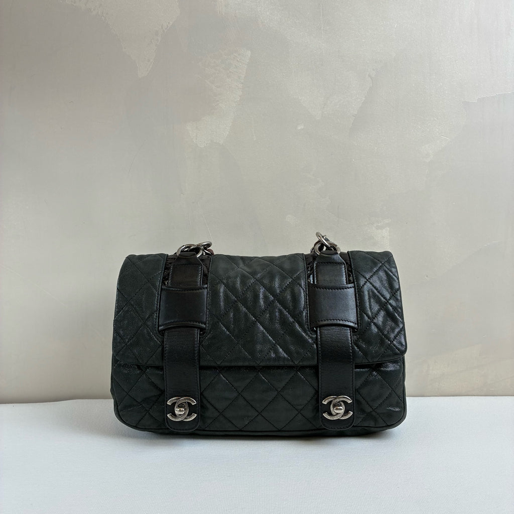 Chanel Grey Green Cambridge Messenger Bag Crossbody Bag 14 Open with Card 25×15 Medium Size Adjustable Shoulder Strap