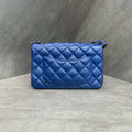 Chanel cf Large mini blue and silver sheepskin chain bag, 23 opening type, three-dimensional inside clean