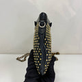 Miu Miu 95% new black studded clutch with gold stud embellishments, size: 18*14*5cm.