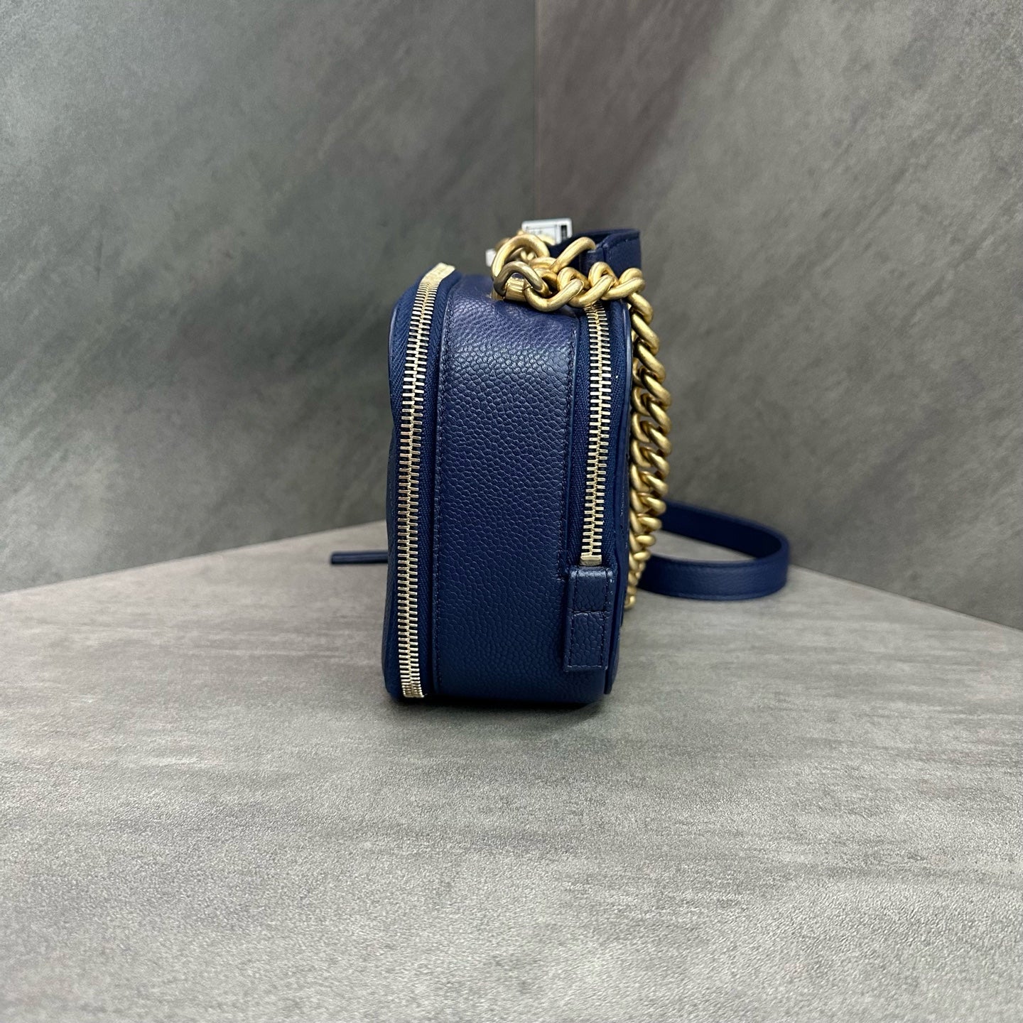 Chanel Blue Caviar Camera Bag, 27 Series with Authenticity Card
