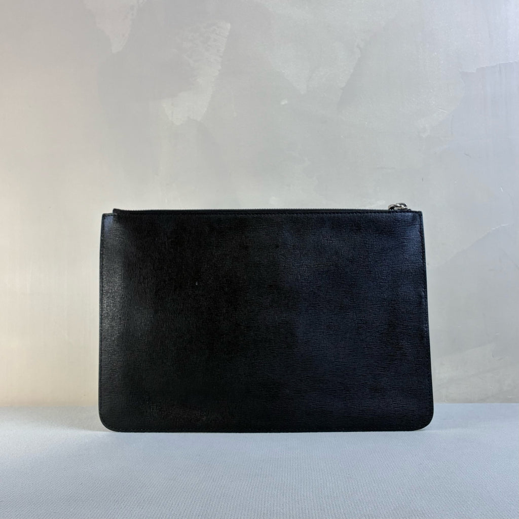 Fendi Like New Black Karl Lagerfeld Studded Clutch Bag Size 30*20cm