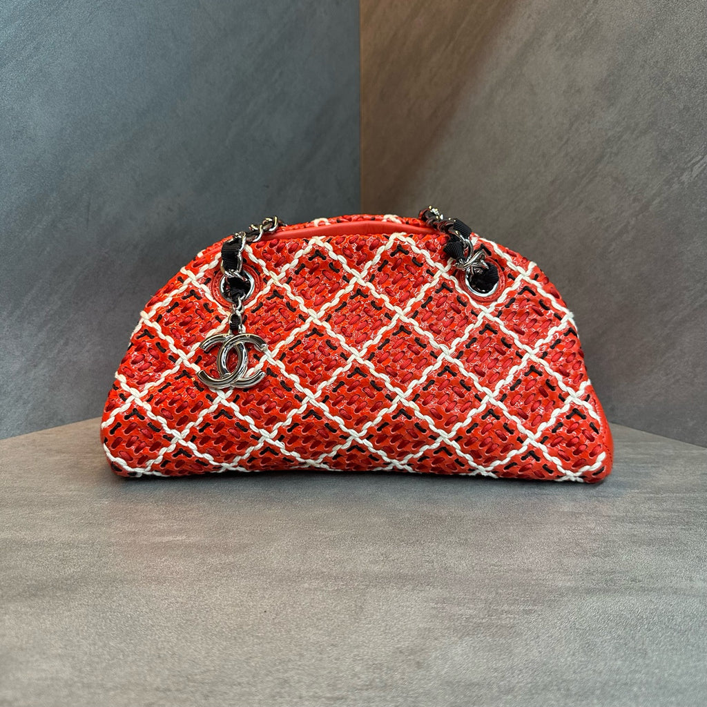 Chanel Bowling Bag, Patent Leather Woven Shoulder Bag, 14 Series, No Authenticity Card