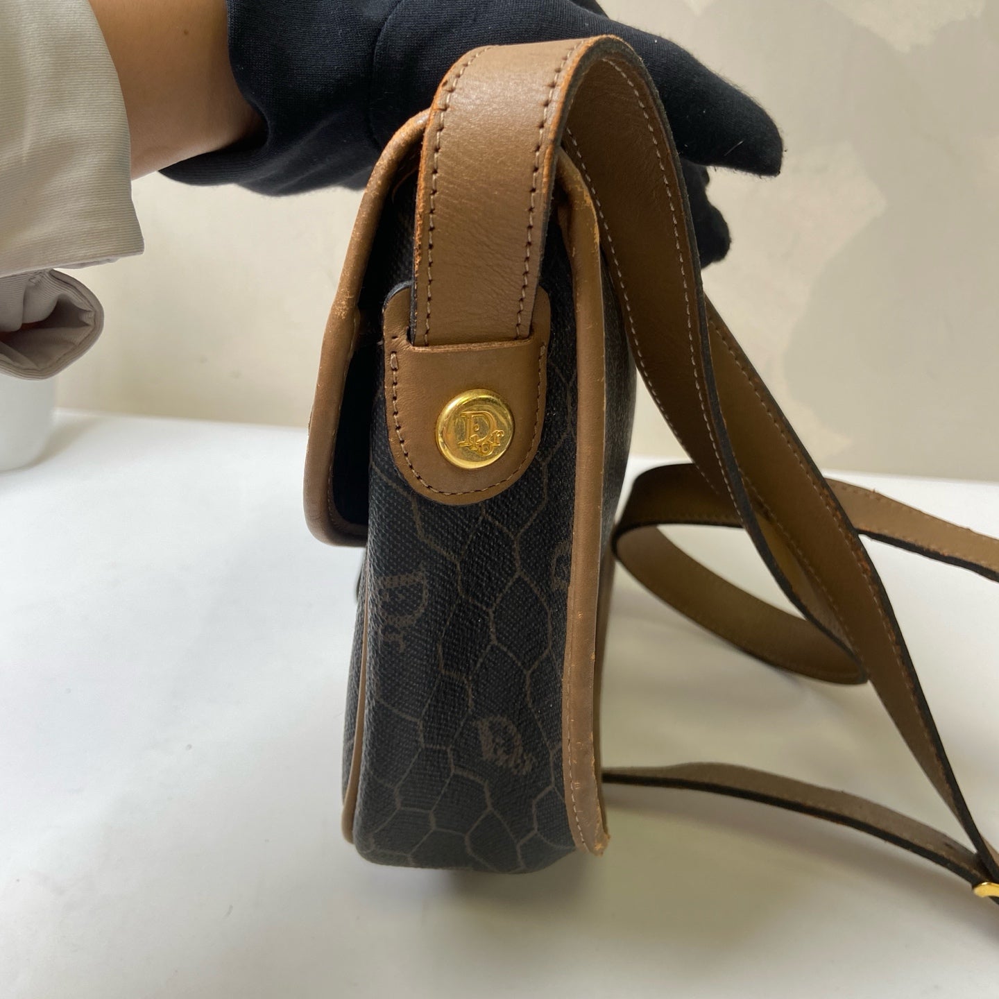 Dior Vintage Floral Crossbody Bag, Dior Bee Hive Crossbody Mini Bag dimensions approximately 19×24×6cm.