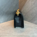 Chanel Black Gold Leboy Medium Lambskin, Date Code 21, Structured Shape, Clean Interior, In Stock at Great Price