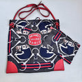 Hermes R刻 Silkycity 33 Scarf Bag Classic Pattern Four Horse Heads Gray-blue 99% New Size 39