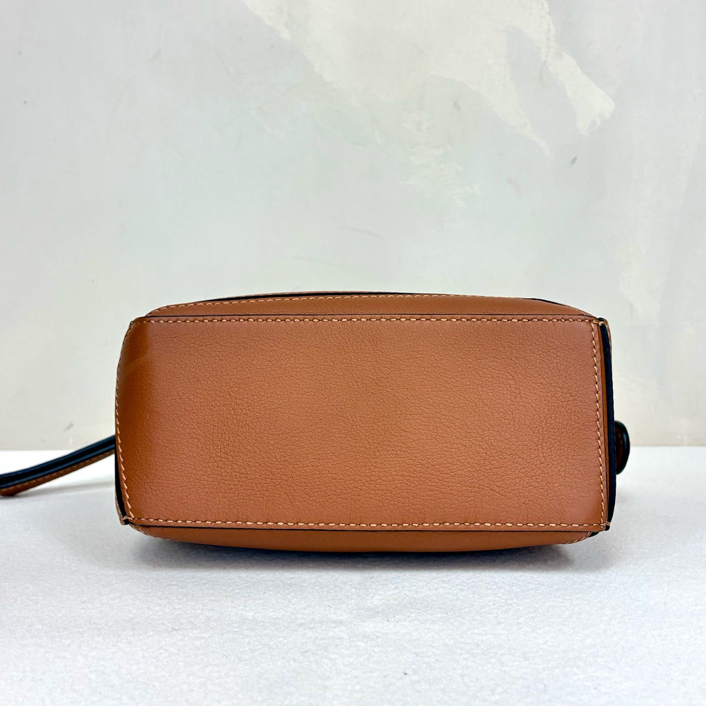 LOEWE 99% New Puzzle Mini Women's Bag Brown Leather with Removable and Adjustable Shoulder Strap