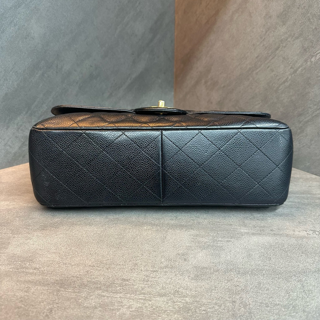 Chanel cf jumbo Black Gold Lychee cowhide chain Bag 18 kai