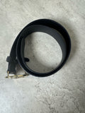GUCCI belt, unisex, black monogram embossed, no extra holes, size 85, 34mm width, in stock at a favorable price