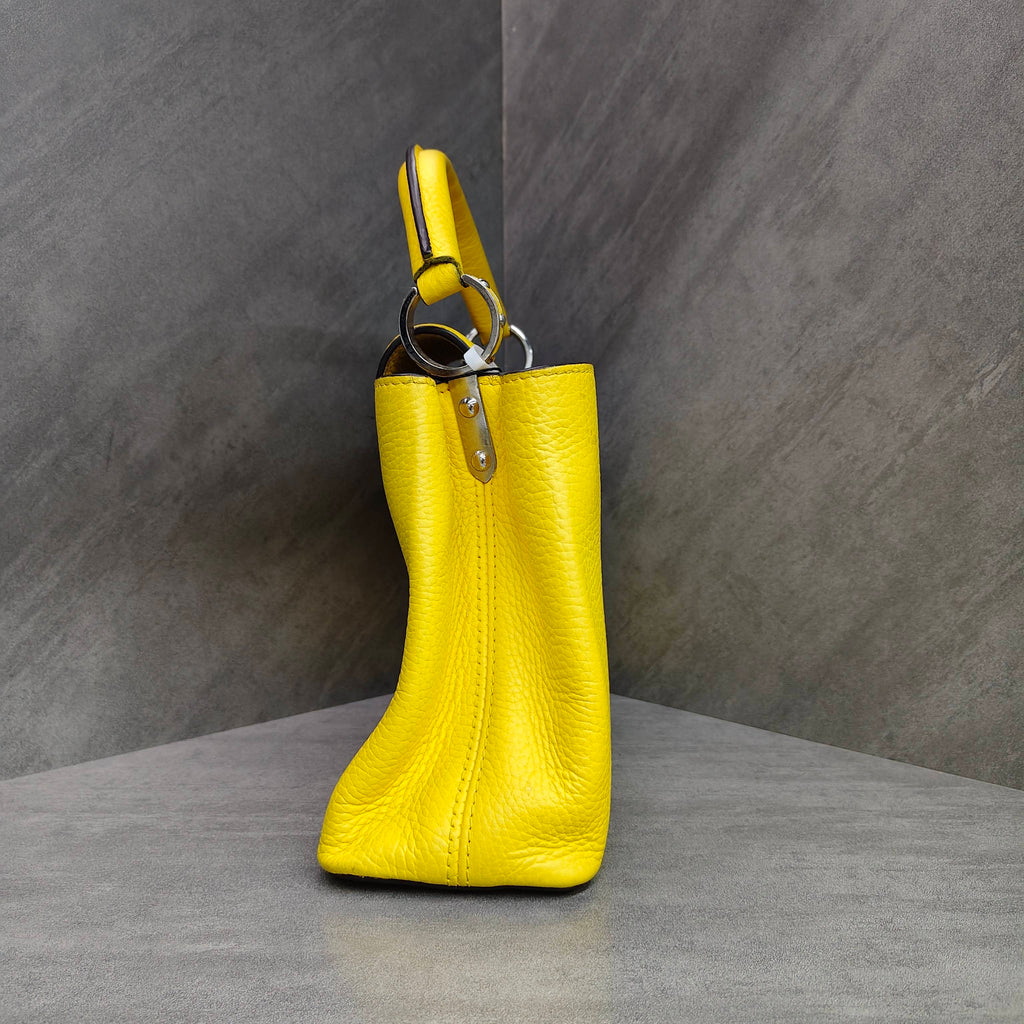 Louis Vuitton Capucines BB Yellow Leather with Snake Handle #LouisVui