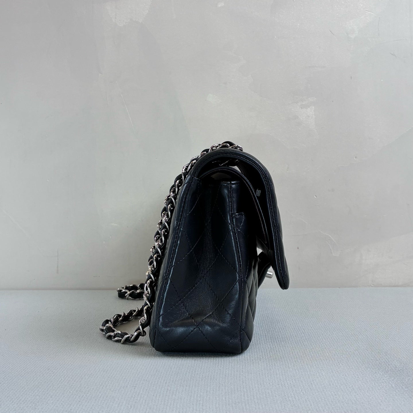 Chanel 99 New 31 Opening Black and Silver CF Double Flap Lambskin Size 25×6×14 Boutique Price 84,000