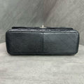 Chanel CF Jumbo Large Black and Silver Litchi Cowhide 14 Series Original Condition