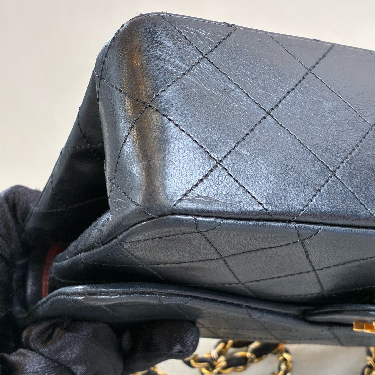 Chanel Black Gold CF Small Size 2 Opening Pre-owned Dimensions 23*15 98% New Original Condition Lambskin
