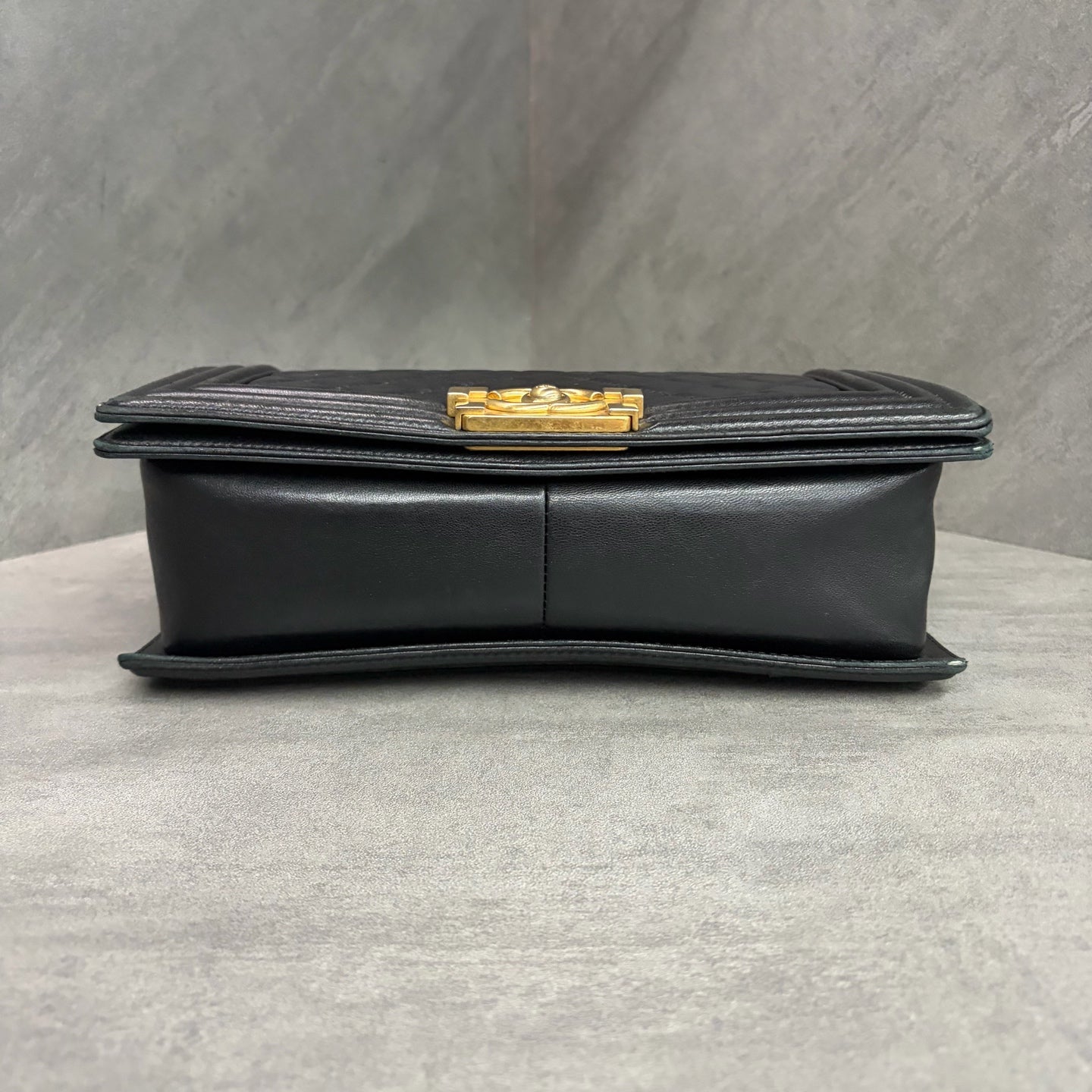 Chanel Leboy Medium, Black and Gold Lambskin, 21 Series, Structured Shape, Clean Interior, In Stock