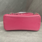 CHANEL Raspberry Pink V-Wave Mini Flap Bag with Crossbody Chain, 26 openings with card, in stock at a great price.