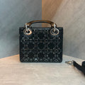 Dior Lady Dior 3-panel Velvet Edition Black / 17*14*7cm, 2019 release, structured silhouette, clean interior, in stock at a favorable price