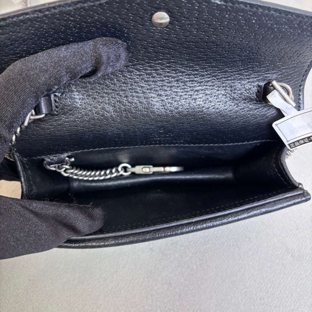 Gucci Dionysus Mini Black Denim Chain Bag Size 16*10.5 Like New 98%