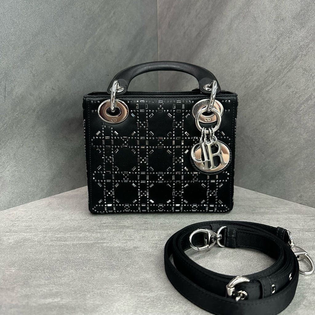 Dior Lady Dior with 3 compartments, black cannage pattern, 2017 serial number, clean interior, in stock