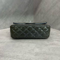 Chanel CF Mini Chain Bag in Patent Leather, Silver Hardware, Olive Green, Size 20