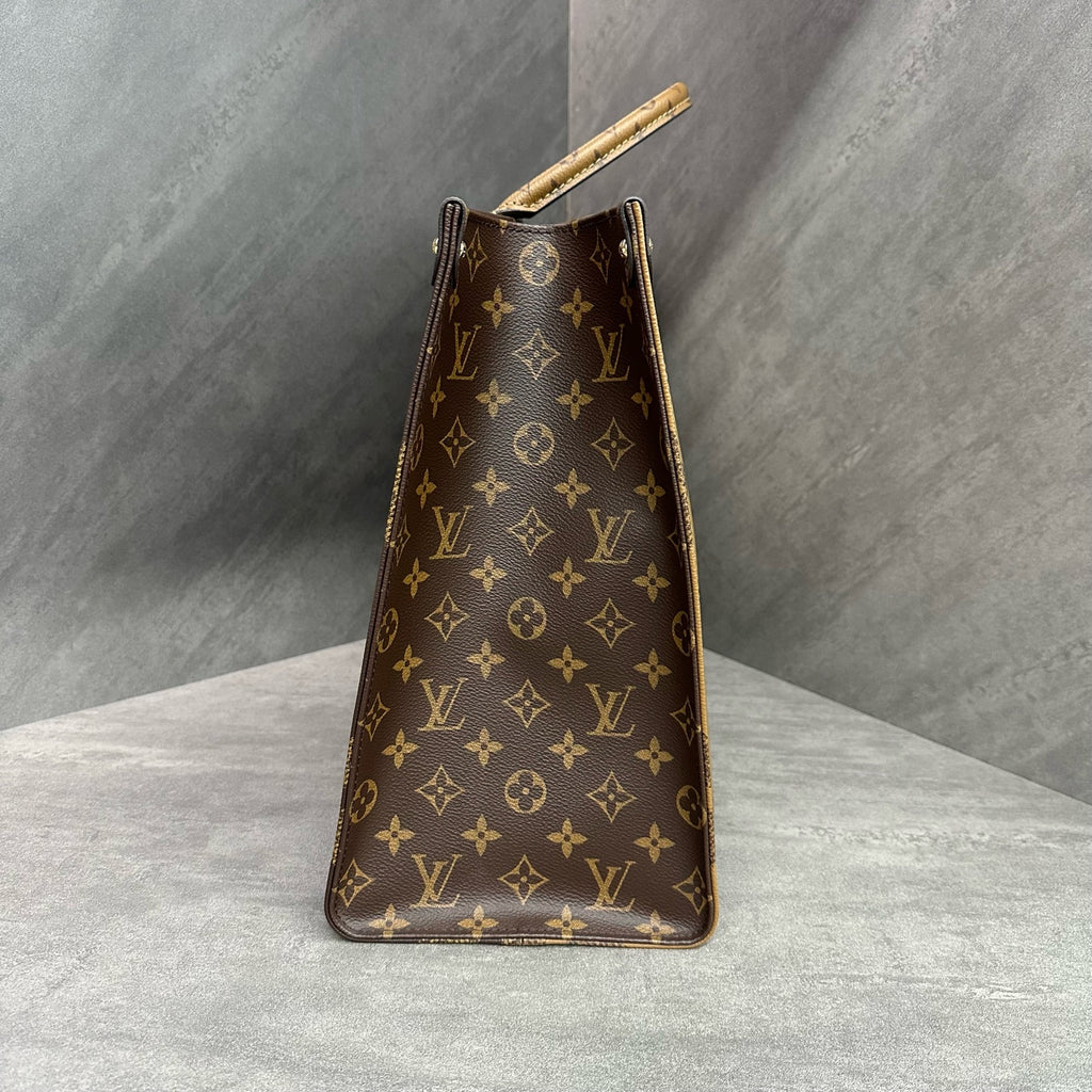LV/Louis Vuitton OnTheGo Monogram Color-Block Tote Bag Large, with chip, dimensions 41×32×17.5cm