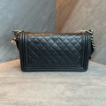 CHANEL leboy black silver-clasp sheepskin chain single-shoulder bag, 18K