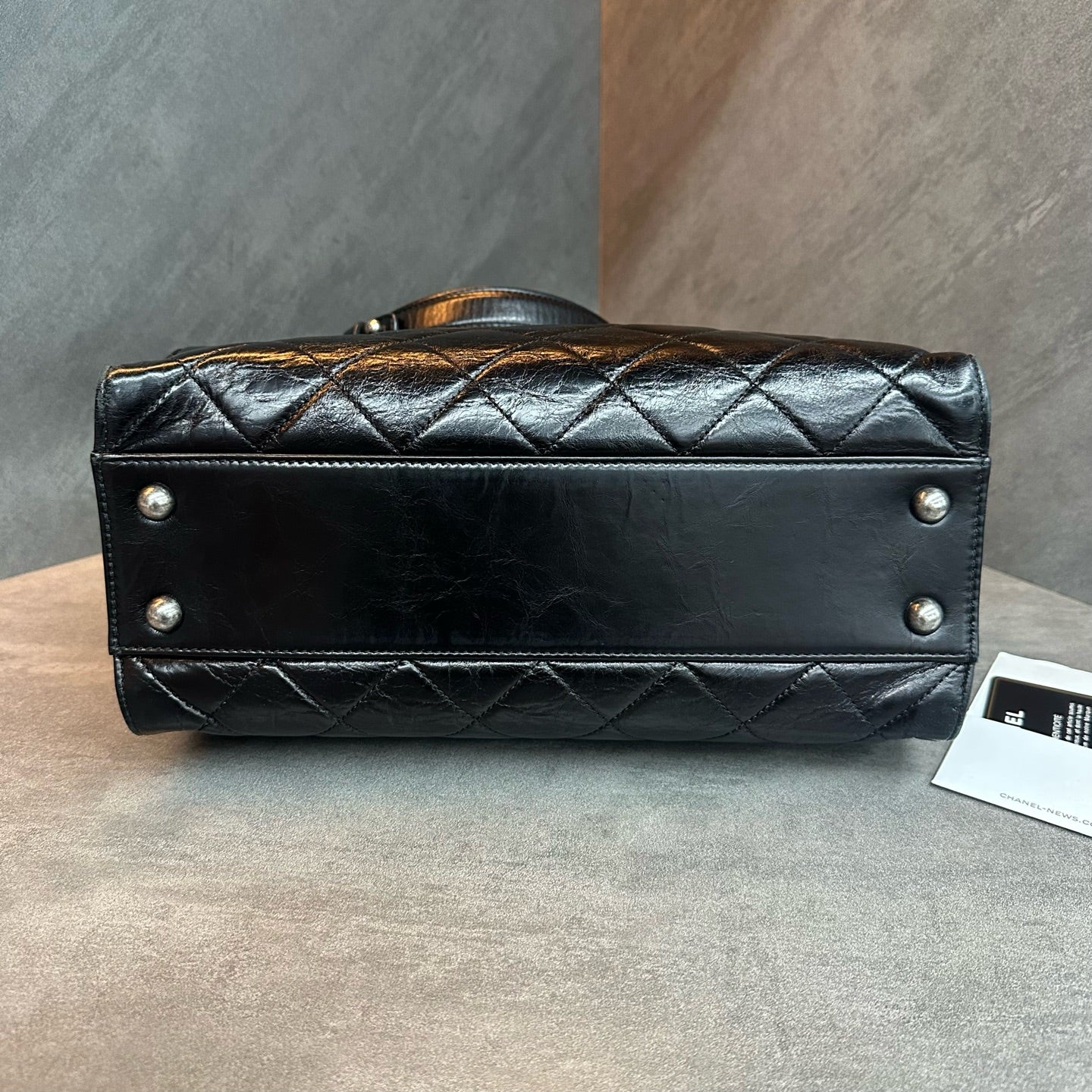 Chanel Mumbai collection Black and silver chain Tote bag, 23K with cassette ticket