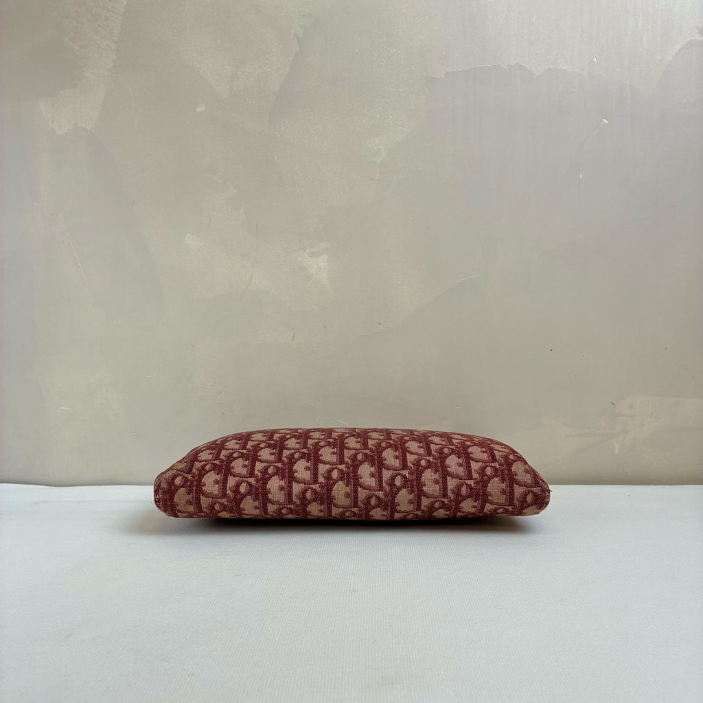 Dior Classic Monogram Clutch Bag Red Canvas Material 98% New Size 25.5*15