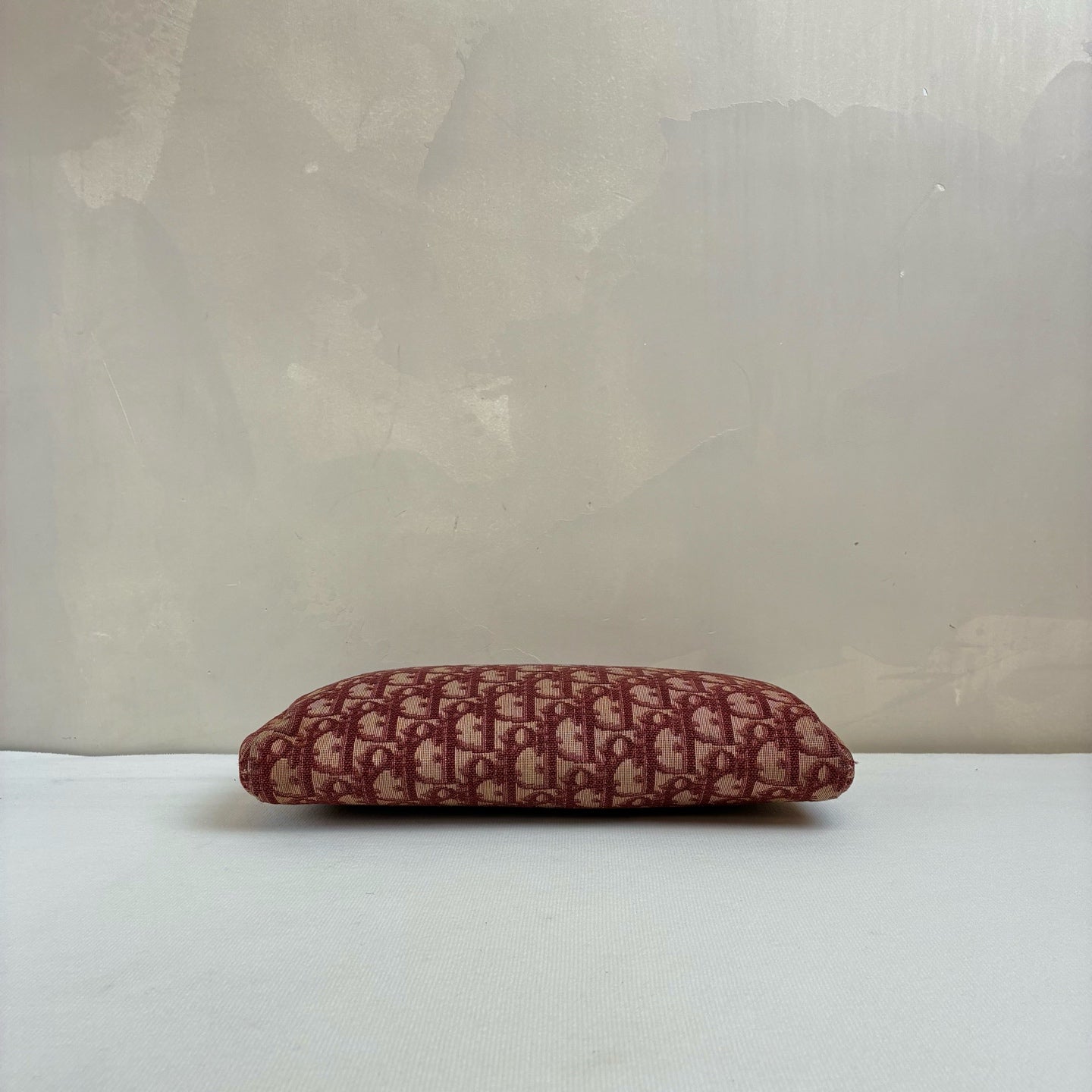Dior Classic Monogram Clutch Bag Red Canvas Material 98% New Size 25.5*15
