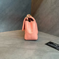 Chanel Classic Flap Large Mini Coral Pink V-stitch Lambskin Gold-tone Hardware Chain Bag, base length 20cm, 27-series with authenticity card