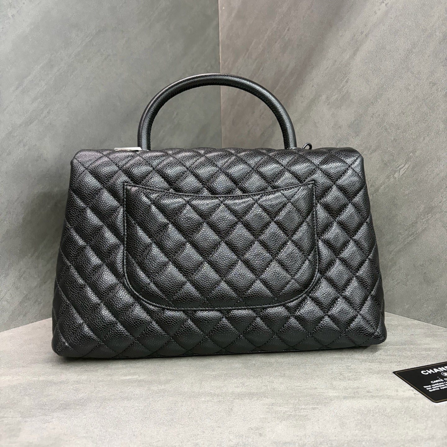 Chanel black lychee cowhide black Lizard hand-held coco handle 32 base 30K with card bag, good inner clean, in stock