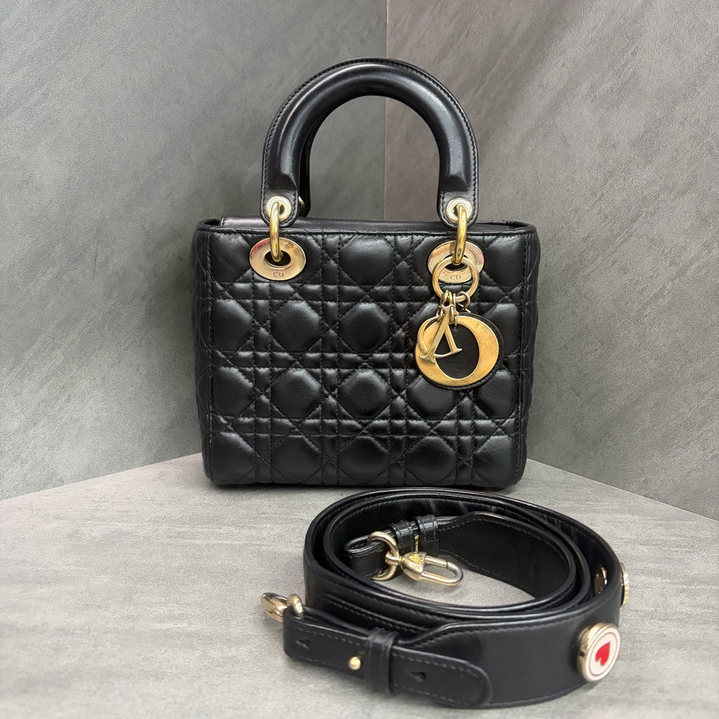 Dior Four-compartment Black Gold Lady Dior Lambskin, 2017 serial code
