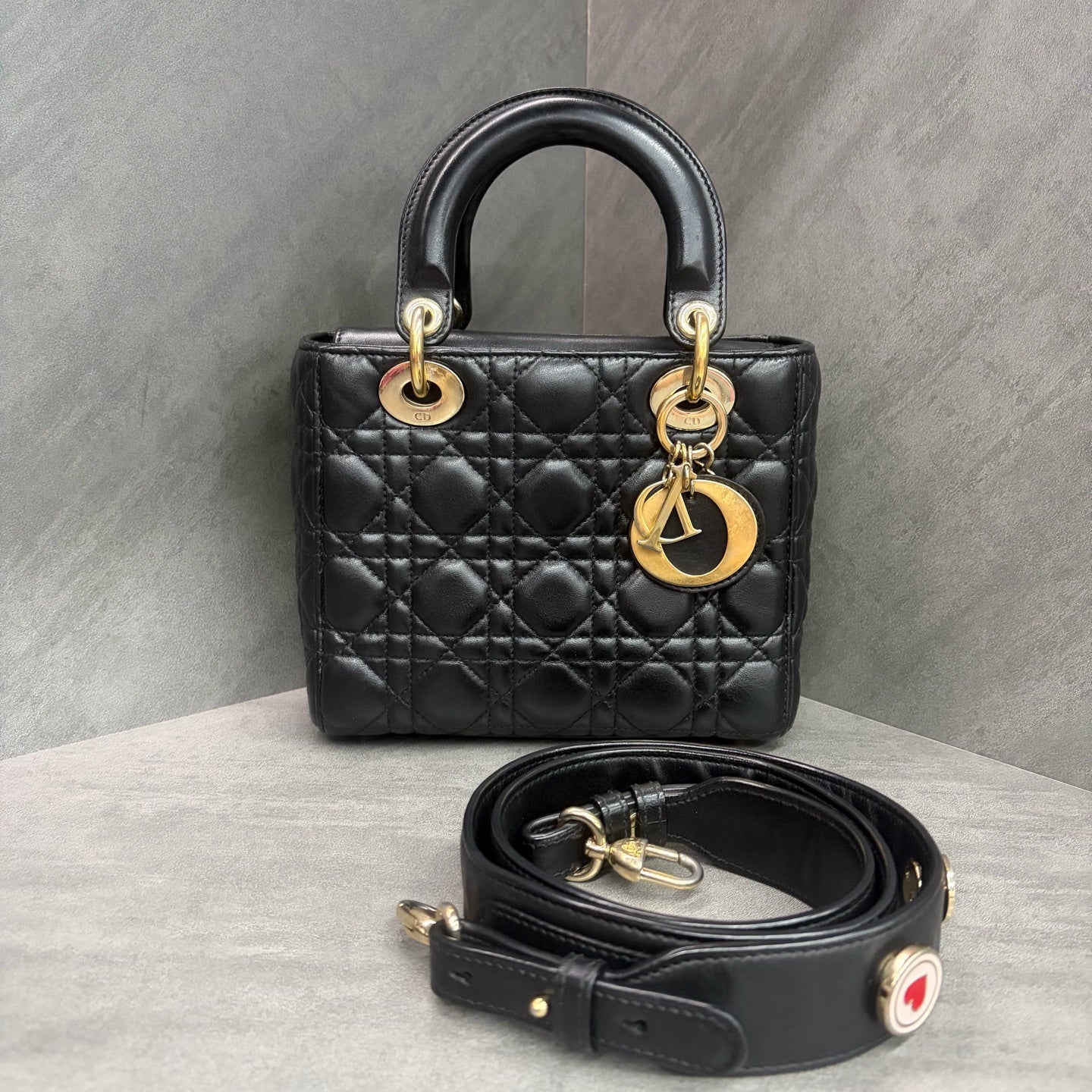Dior Four-compartment Black Gold Lady Dior Lambskin, 2017 serial code