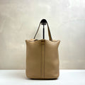 Hermes Trench Coat Gray with Gold Buckle 22 Garden Party Bag Y Stamp Gold Buckle Garden Party Bag TC Leather Size 22*22