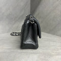 Chanel CF Mini, black and silver lambskin, 23 series no card, structured shape, clean interior