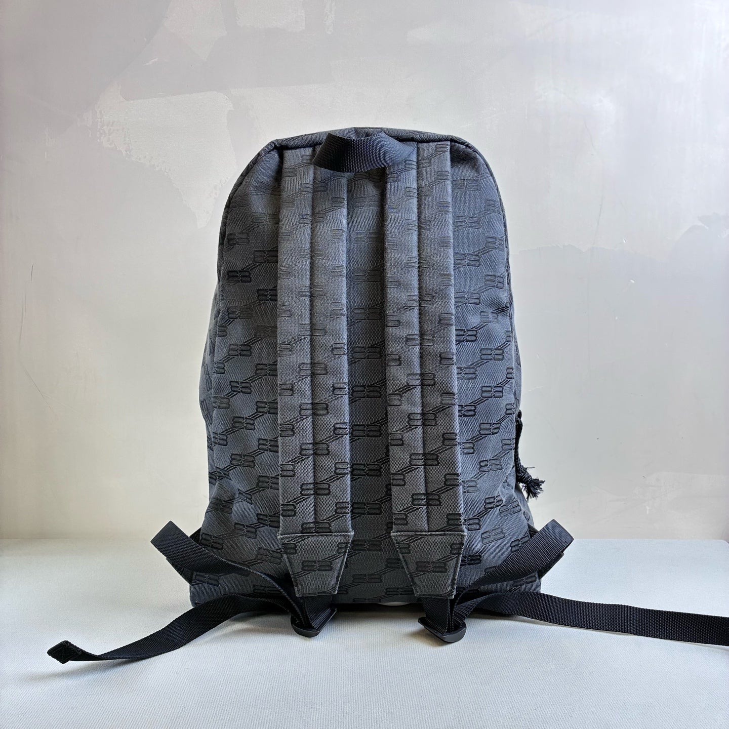 Balenciaga / Balenciaga 99% New Dark Gray Canvas BB Old Flower Backpack Size 33*50