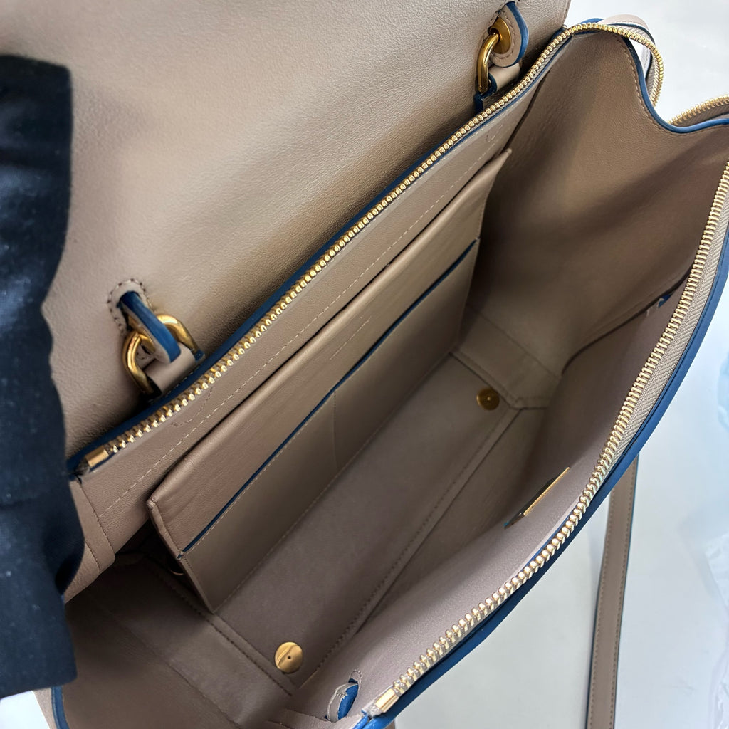 Celine Belt Series Catfish Bag, milk white lychee grain cowhide, large size 29*21cm.