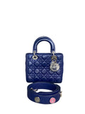 Dior Lady Dior Four Squares Blue Badge Shoulder Strap 17 Code