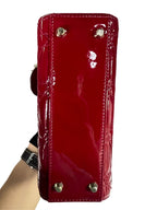 Dior Lady Dior Three Compartments Red Patent Leather with Chain Shoulder Strap, includes card, 2018 code, original condition, good bag shape.