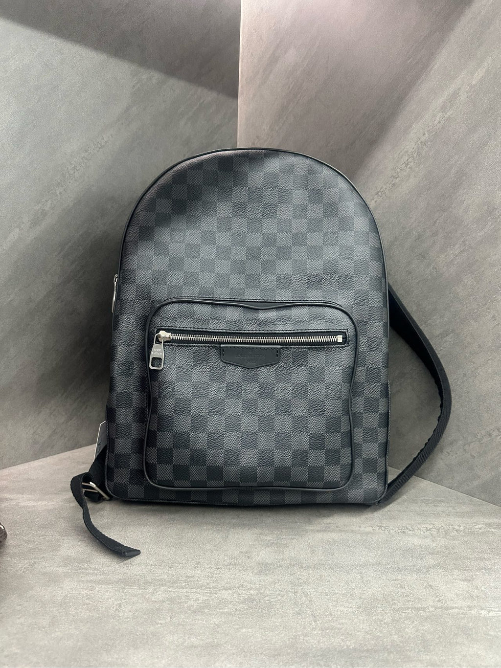 LV Louis Vuitton Josh Black Grey Damier Ebene Canvas Men's Backpack 2017 with Chip Code