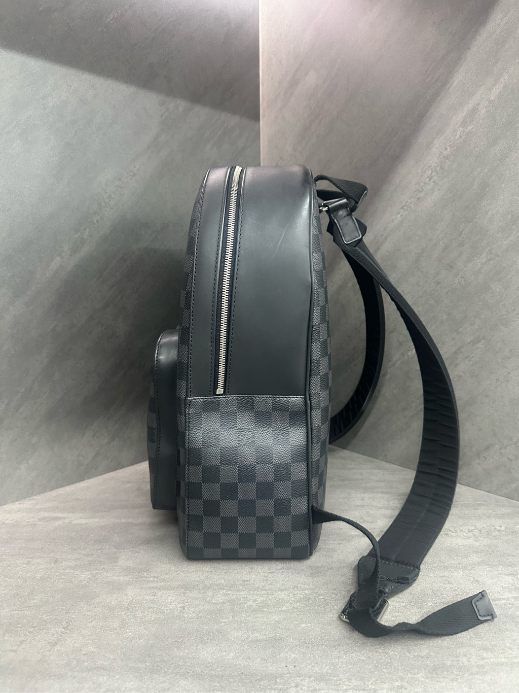 LV Louis Vuitton Josh Black Grey Damier Ebene Canvas Men's Backpack 2017 with Chip Code