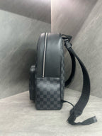 LV Louis Vuitton Josh Black Grey Damier Ebene Canvas Men's Backpack 2017 with Chip Code
